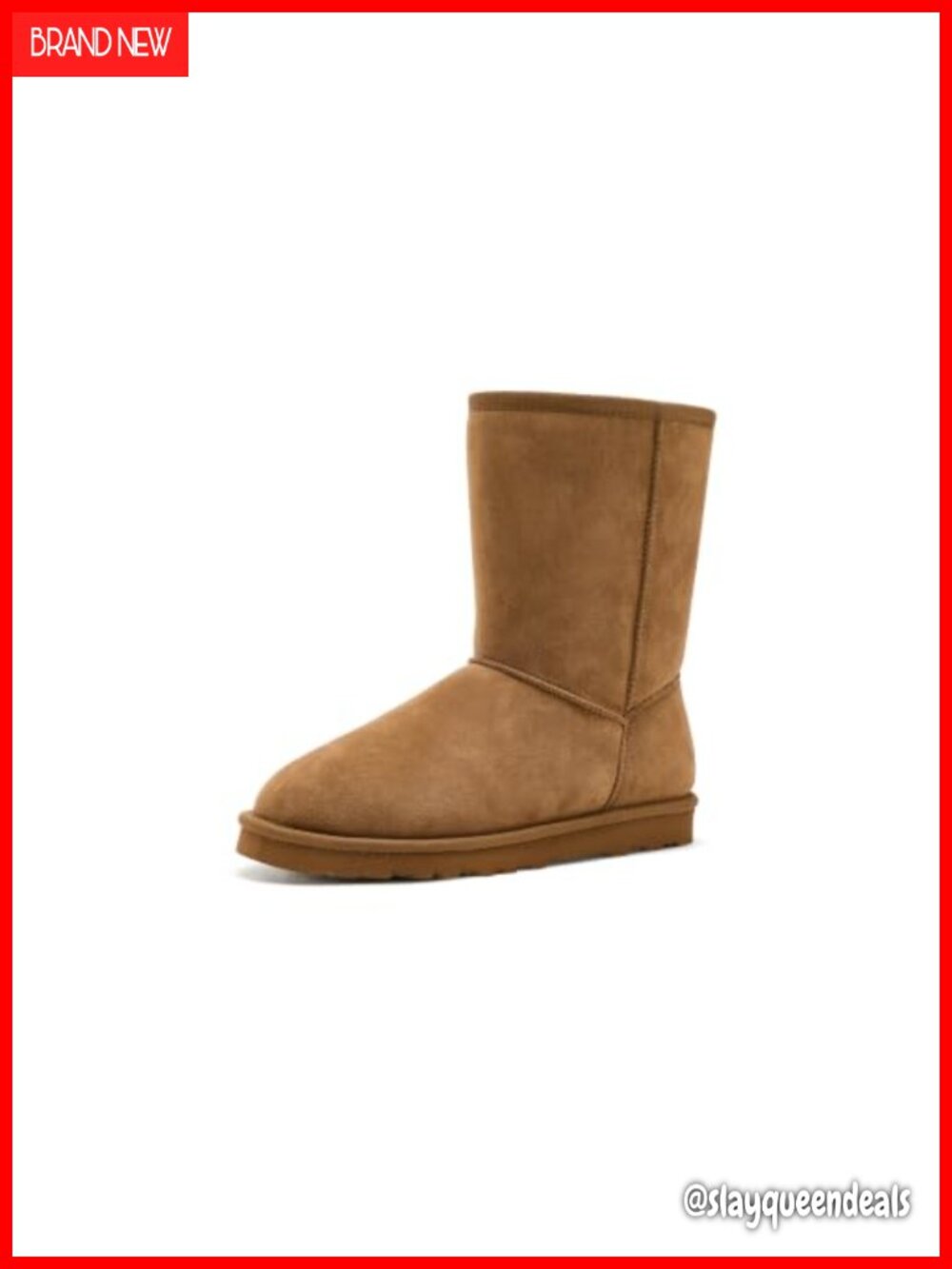 Womens Mid-Calf Faux Suede Faux Fur Lined Winter Boots Round Toe